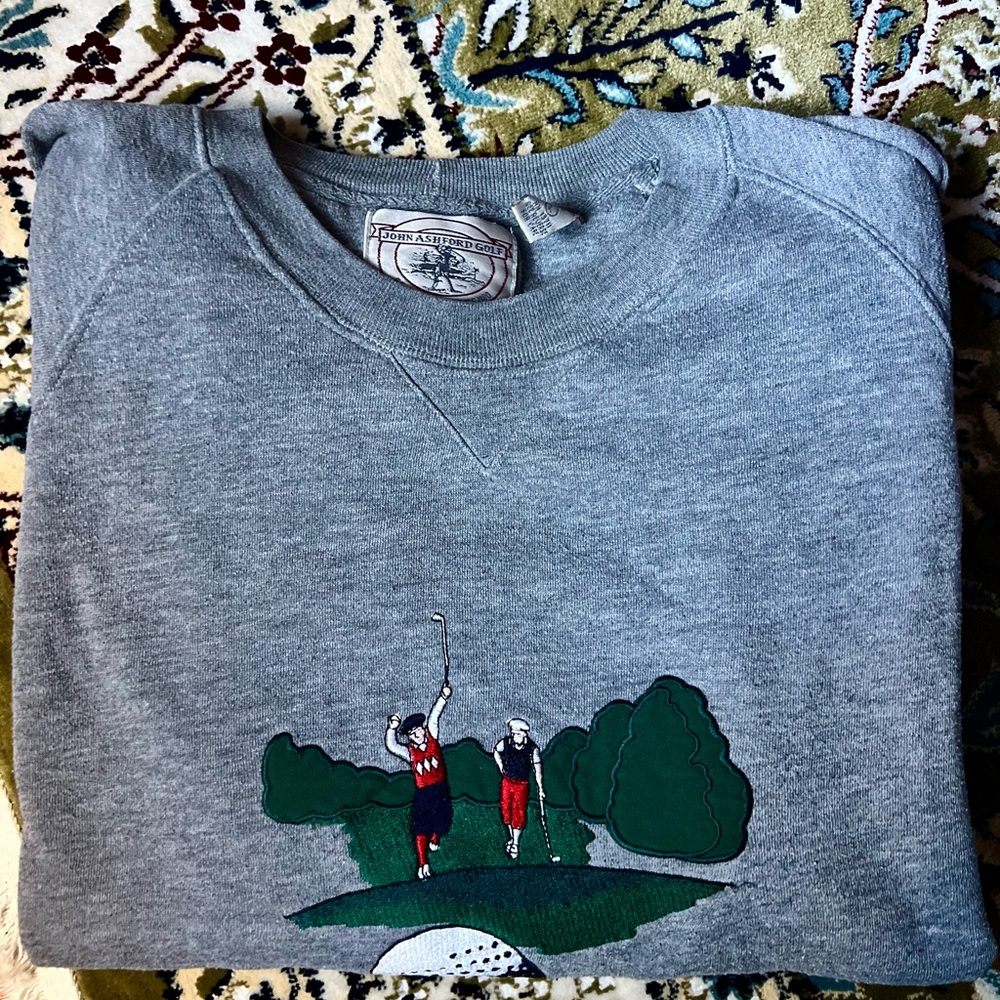 John Ashford Gray Sweatshirt with Golf Design